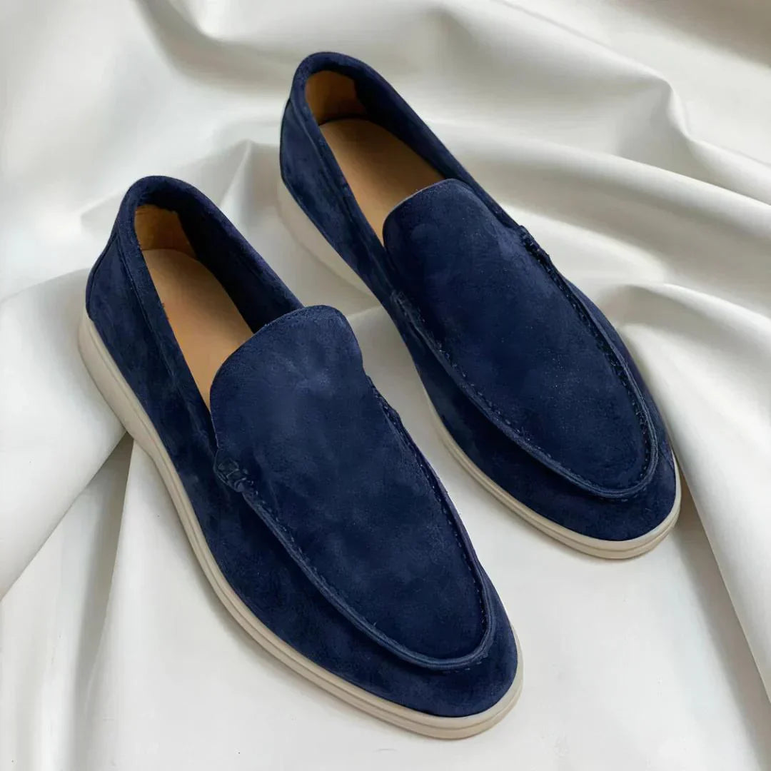 Elegante loafers i ruskind