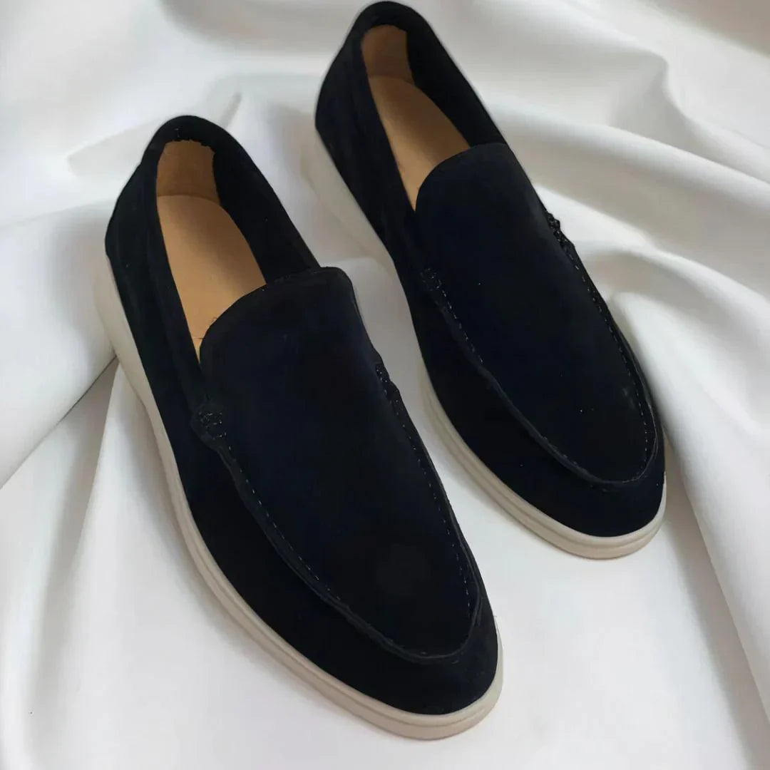 Elegante loafers i ruskind