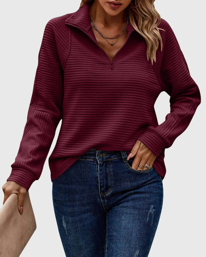 Abigail - Elegant sweater med lynlås