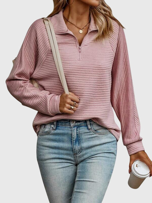 Abigail - Elegant sweater med lynlås