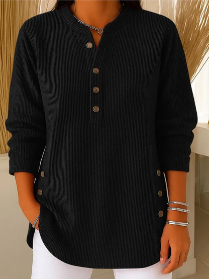 Lilia | Sweater Med Diskrete Knapdetaljer