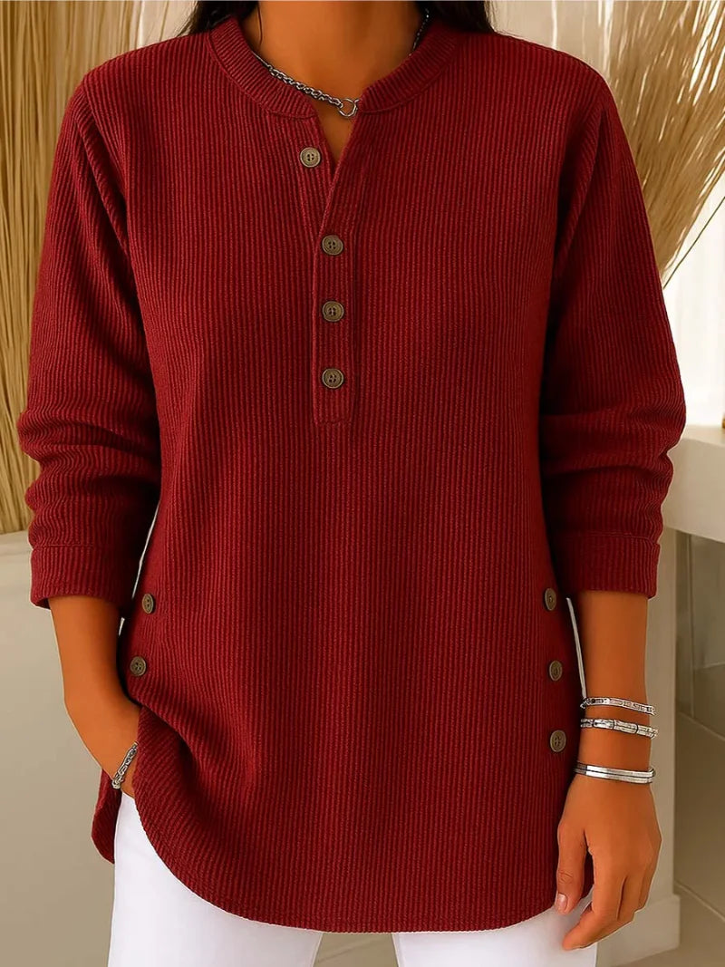Lilia | Sweater Med Diskrete Knapdetaljer