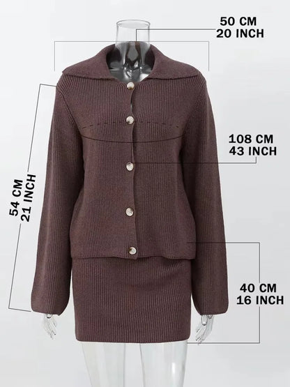 Sæt “Margot” | Strikket cardigan og mininederdel