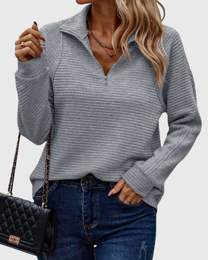 Abigail - Elegant sweater med lynlås