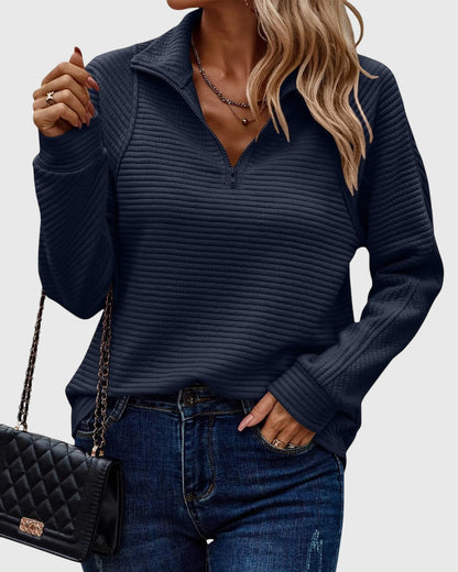Abigail - Elegant sweater med lynlås