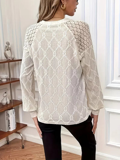 Livia – Bluse med mønster og lange ærmer
