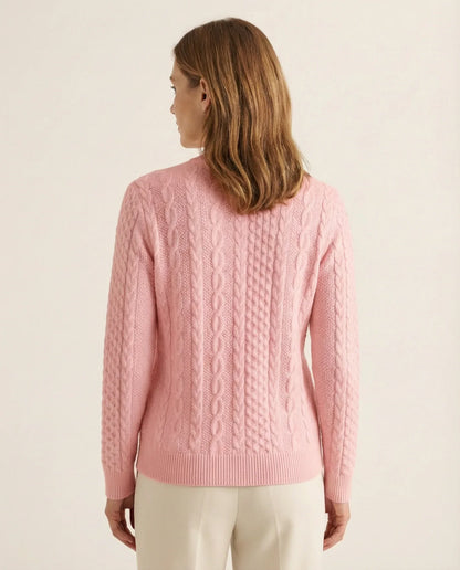 Frida | Kabelstrikket Sweater Med Lynlås