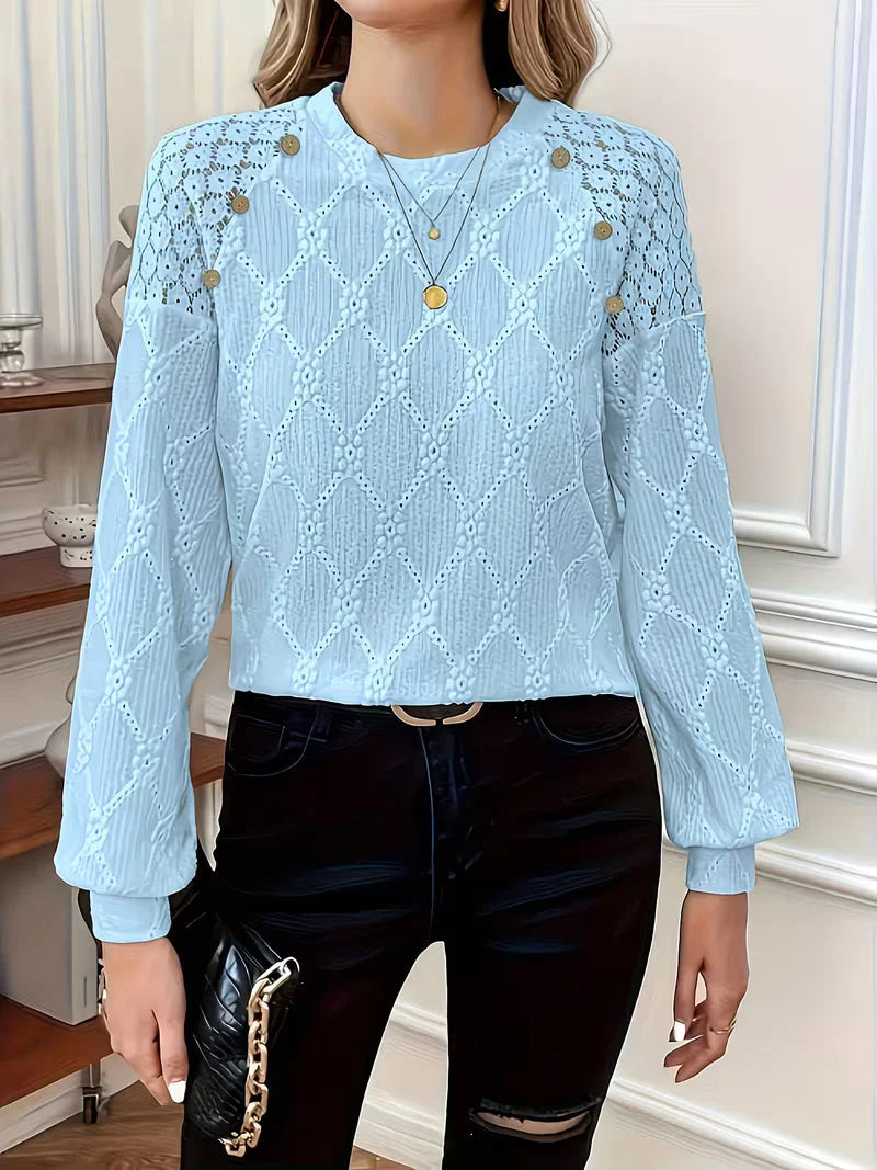 Livia – Bluse med mønster og lange ærmer