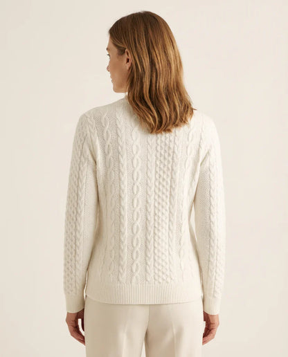 Frida | Kabelstrikket Sweater Med Lynlås