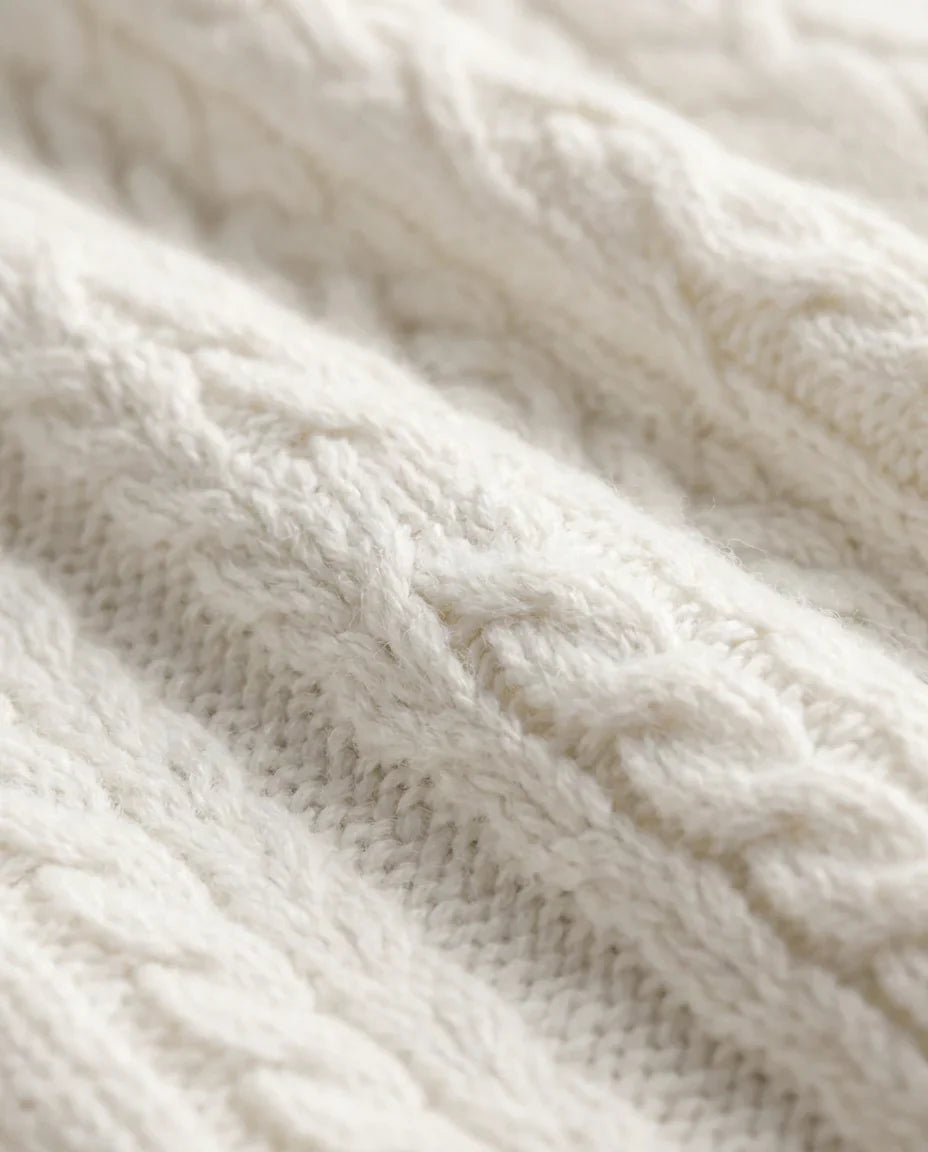 Frida | Kabelstrikket Sweater Med Lynlås